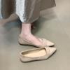 2025 новые туфли на плоской подошве французские универсальные с острым носком с внутренней высотой и юбочной вставкой, повседневные туфли