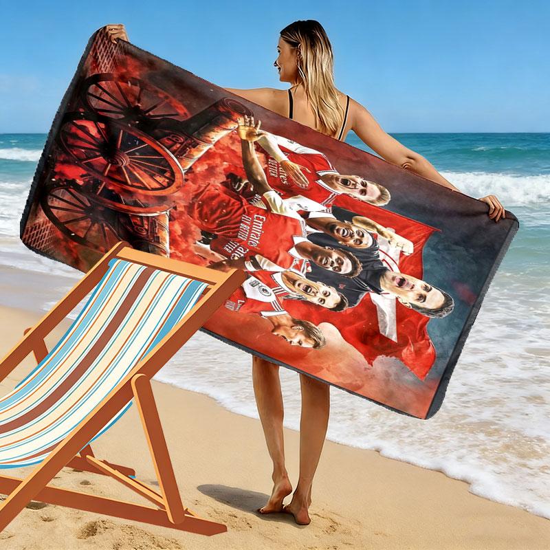 Arsenal F Print Beach Towel, Large Soft Quick Dry Towel for Beach Camping Swimming