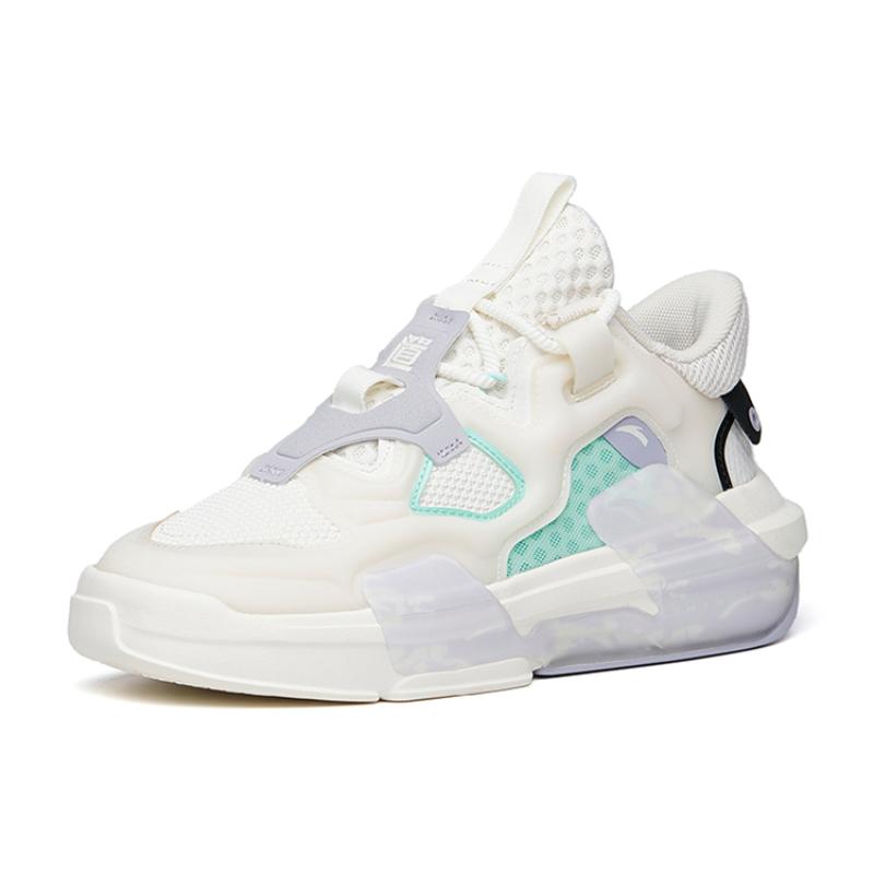 Anta Dominant 3.0 Нескользящие износостойкие низкие кеды для скейтбординга Женские бело-серые кроссовки 122218084-1