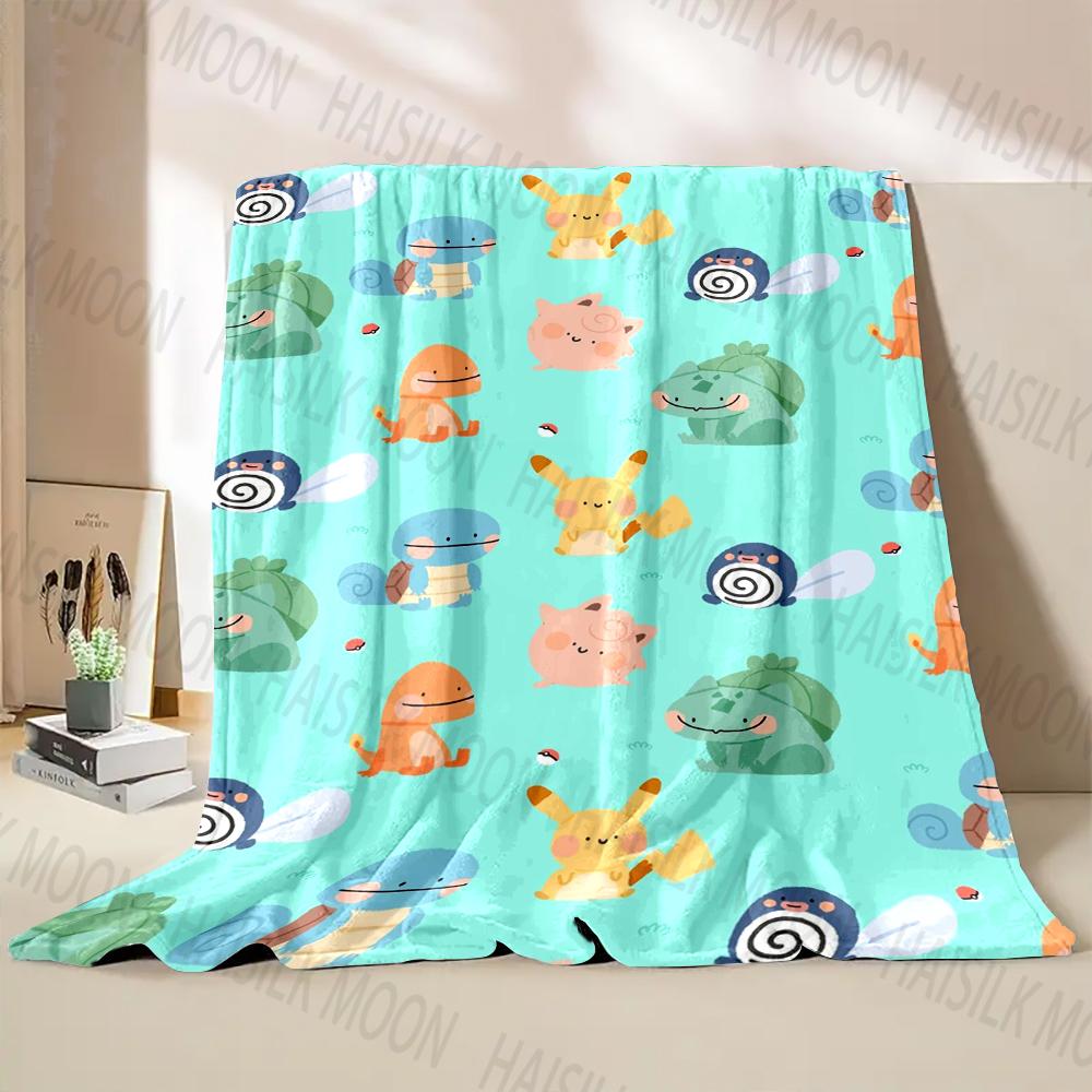 1PC Pokémon Print Blanket Adult Children Warm Blankets for Home Travel Bed Sofa Car Office Soft and Comfortable Blanket for Gift