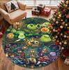 Plants VS Zombies Pattern Round Rug, Indoor/Outdoor Mat, for Picnic, Gameroom, Bedroom, Office, Living Room, Home Decor Carpet, Birthday Gift