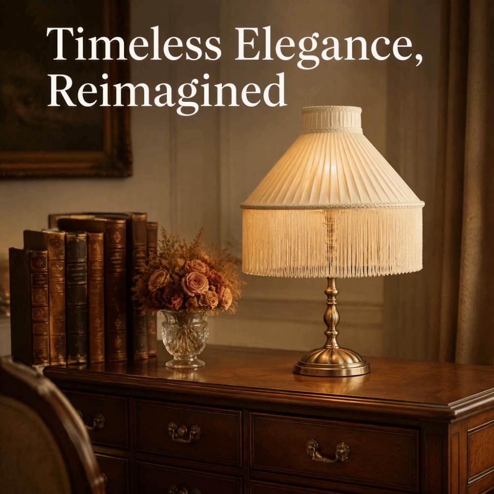 Vintage Style Fabric Lampshade European-style Retro Lampshade Tassels E27 Lampshade Bedside Lamp