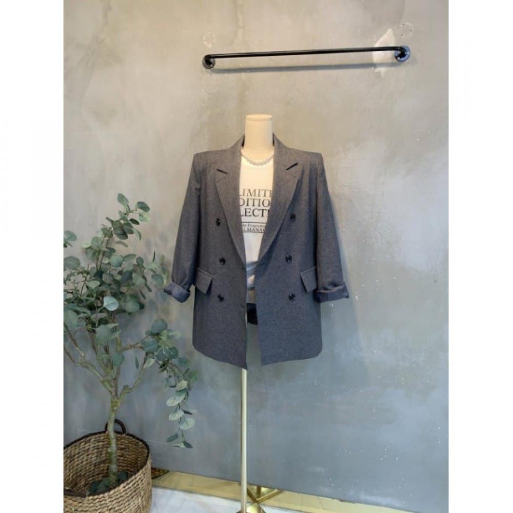 C S In The Room Double Button Shoulder Pad jaCket 2Color