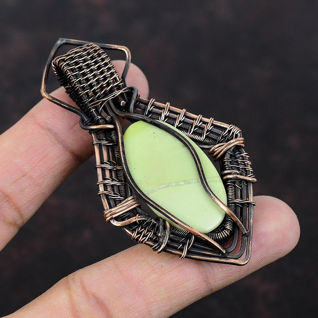 Подвеска-змеевик, медная проволока, обернутая драгоценным камнем, потрясающая бижутерия, дизайнерская подвеска ручной работы, медная бижутерия, подарок для матери