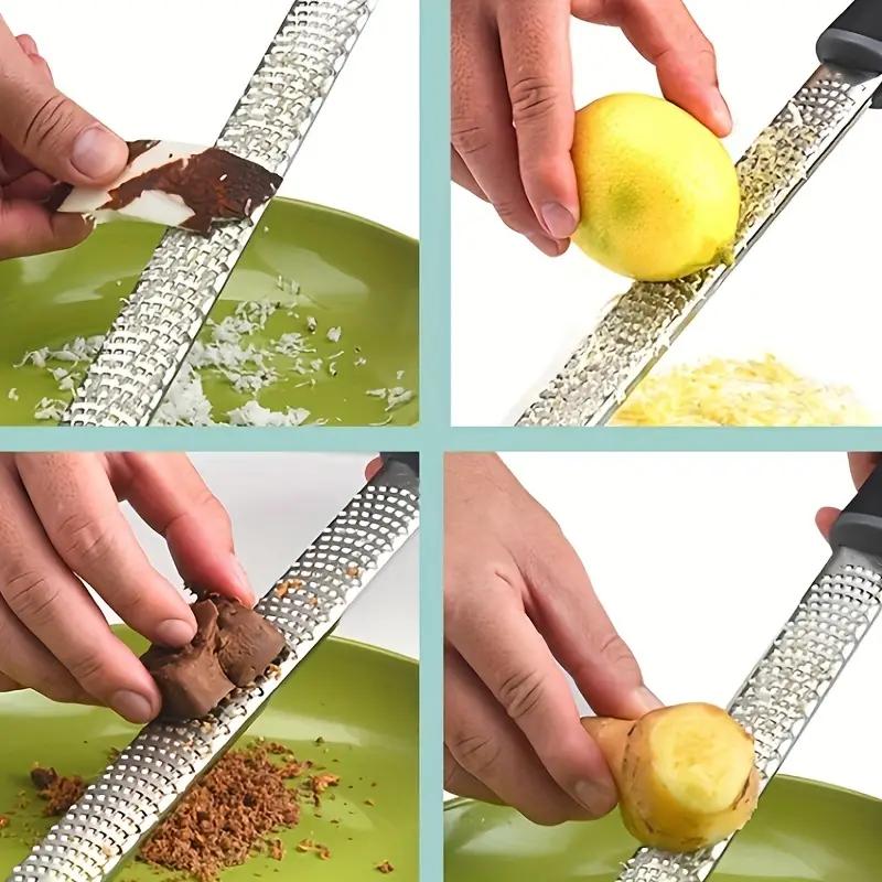 Stainless Steel Multifunctional Zester and Cheese Grater - Effortlessly Shred Ginger and Grate Vegetables