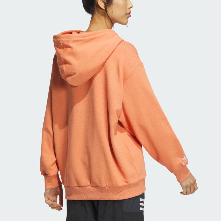 adidas Спортивная толстовка с капюшоном Originals Trefoil и буквенным логотипом, женские топы бледно-хаки-коричневого цвета IW9413