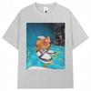 Summer 2026 New Fun Dripping Chicken Emoji Tshirt High Quality Fashion Casual Breathable Mens Creel Print Tshirt