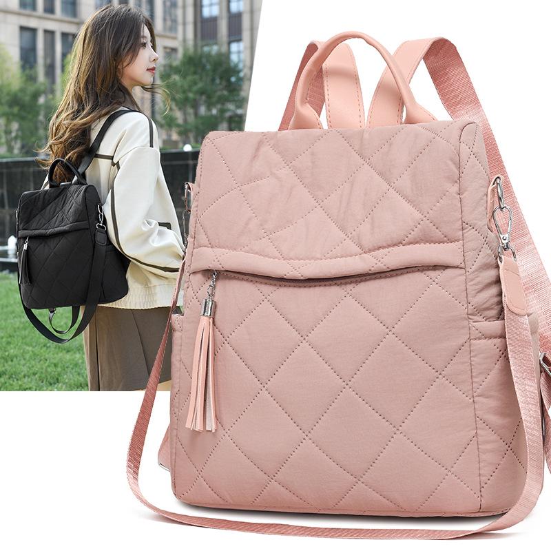 Женская многофункциональная сумка 2025: На плечо, Рюкзак, Через плечо, Клетчатый дизайн