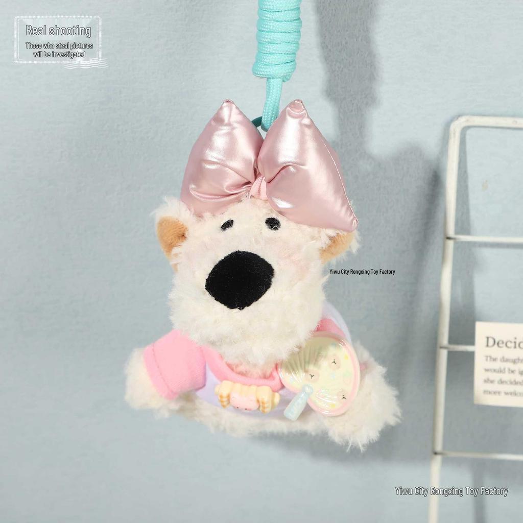 Очаровательный плюшевый кулон Вест Хайленд Терьер с галстуком-бабочкой - Идеальный подарок для любителя собак