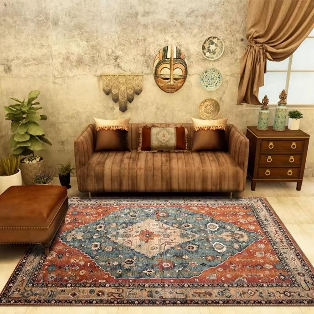 Nordic Large Carpet Living Room Retro Style Bedroom Floor Mat Moroccan Home Decor Sofa Tea Table Large Area Carpet