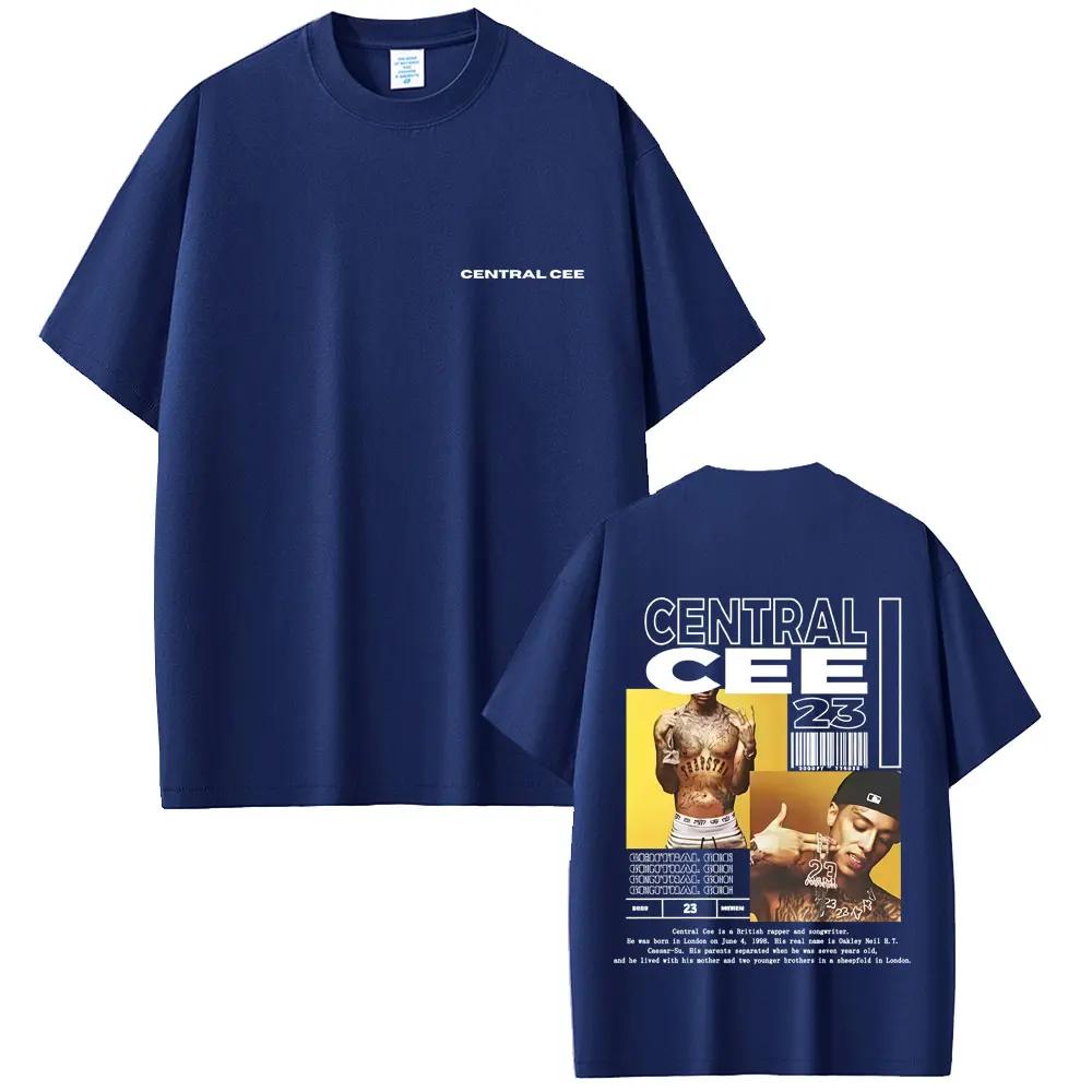 2026 Summer Rapper Central Cee Album Flat Tshirt Male Hiphop Fashion Pop Music Cotton Tshirt Casual Retro Super Street Clothes