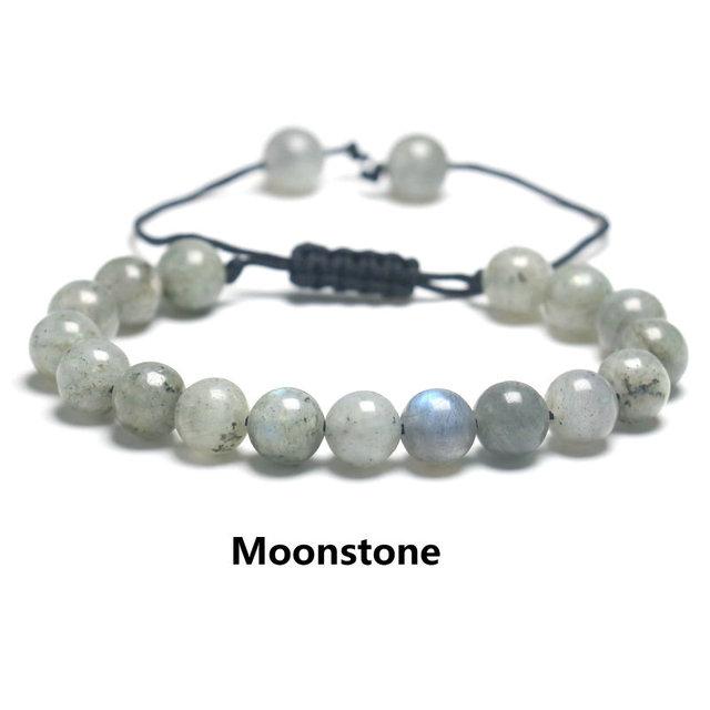 Beads Bracelet For Women 8mm Stone Purple Stripes Agate Braid Rope Charm Bracelet Couples Meditation Bracelet For Men Jewelry