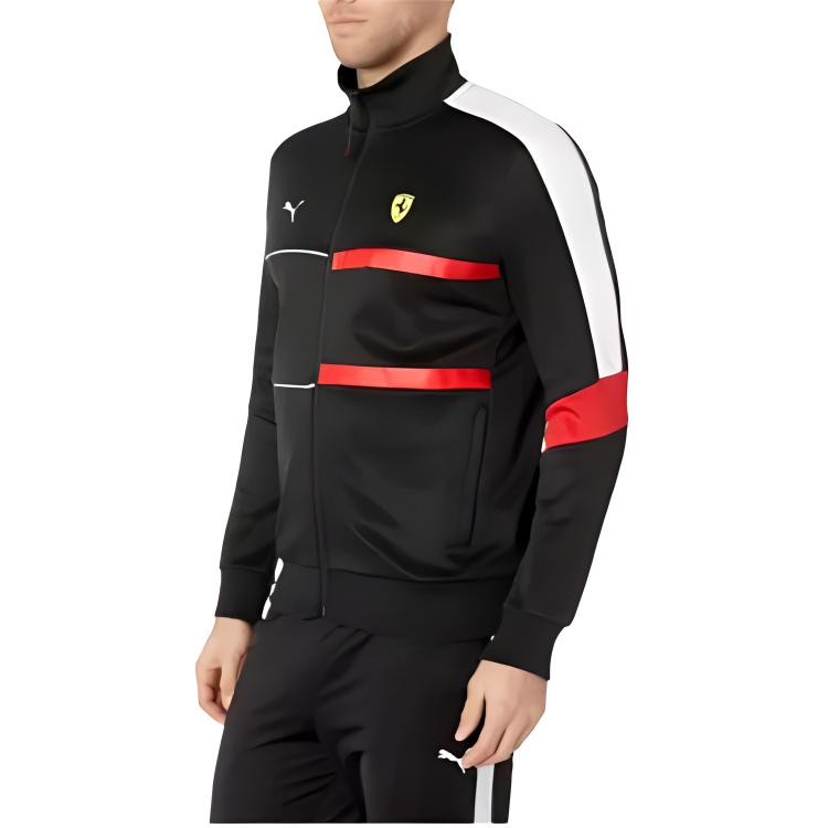 Puma Ferrari Racing Series Stand Collar Casual Retro Sports Jacket Men Jacket Black 577822-02