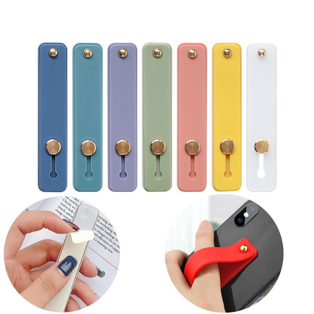 Candy Color Hand Band Silicone Phone Holder Finger Ring Grip Stand Push Pull