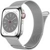 Магнитный ремешок для Apple Watch Series 10 Ultra 9 8 7 SE 6 5 4 3 2 1 46 мм 49 мм 45 мм 44 мм 42 мм Миланский серебристый ремешок для умных часов