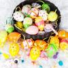 1-6Sets 12Pcs Mini Easter Decorations Eggs Hanging Ornaments Colorful for Easter Tree Basket Decor Party Favors Supplies Home
