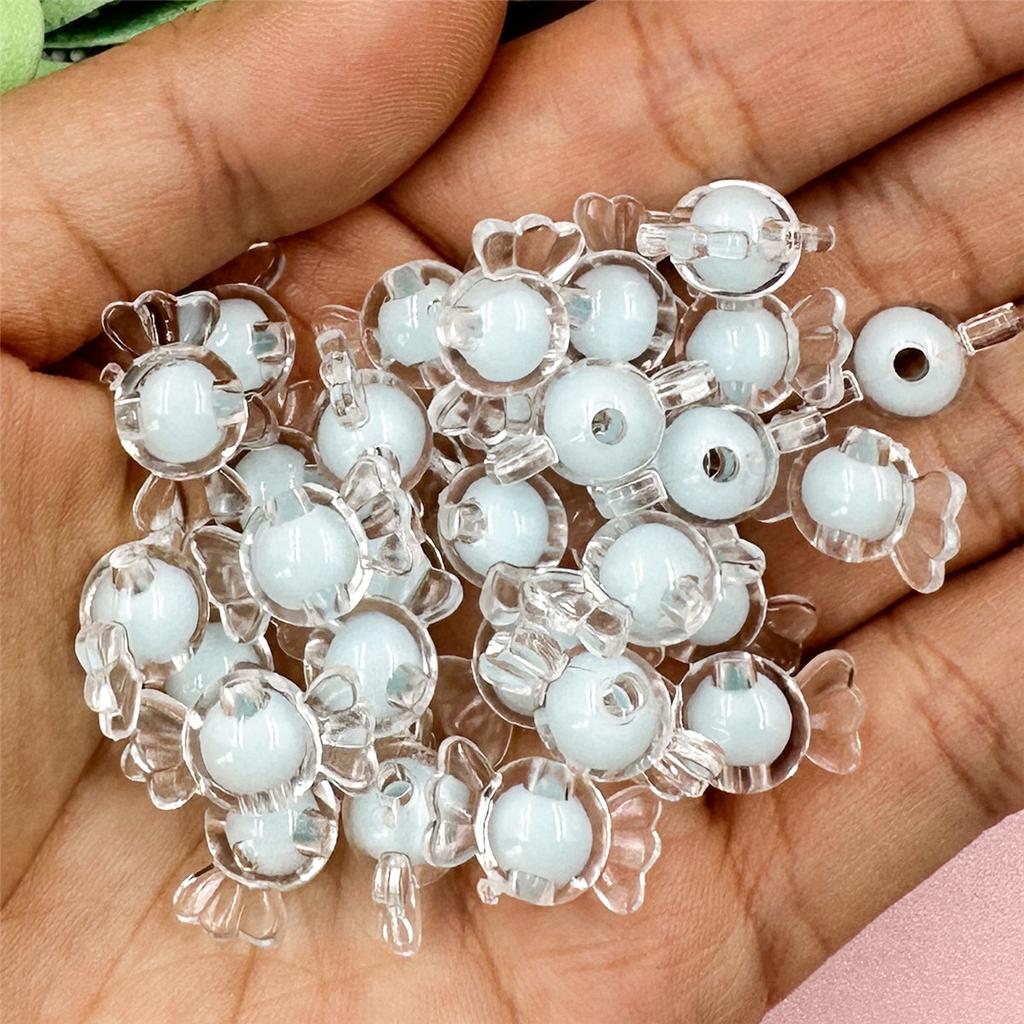 Home Party Supplies Beads Gifts 8.9*16.6mm Children 50Pcs Candy Shaped Handmade Materials Transparent Cored Clear Crystal DIY