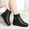 Shoes Autumn and Winter Soft-soled Non-slip Fur Integrated Medium Soft Leather Flat-soled Winter Velvet Warm Short Boots