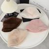 Plush Fisherman Cap Soft Panama Hat Fashion Bucket Hat for Women
