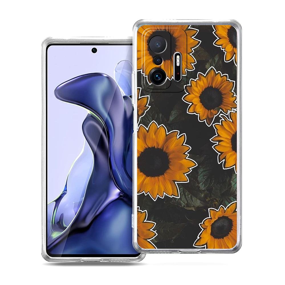 Эстетичный чехол для телефона с подсолнухом Для Xiaomi 14 13 12 Lite Mi 11 Ultra 11X 13T 12T 11T Для Poco X5 X4 X3 NFC F5 F4 M4 Pro 5G Чехол