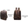 16" Brown Buffalo Leather Backpack Vintage Rucksack Water Resistant Casual Daypack College Bookbag Travel Hiking