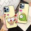 Cartoon Cute Animal Dog Case For Iphone 14 13 11 12 Pro Max Mini Xs Xr X 7 8 6s Plus Se 2022 Tempered Glass Protection Shell