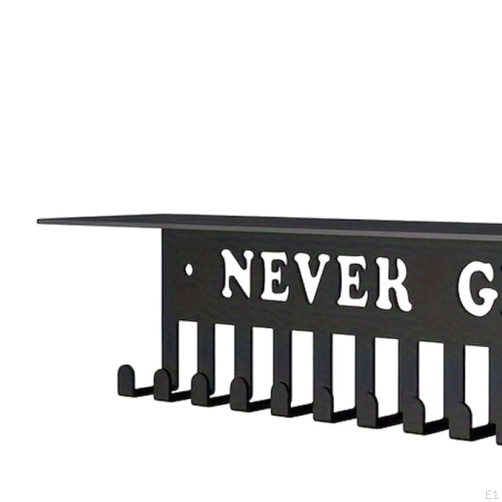 Вешалка для медалей, полка для трофеев, настенное крепление, железный прочный держатель для хранения, никогда не сдавайся