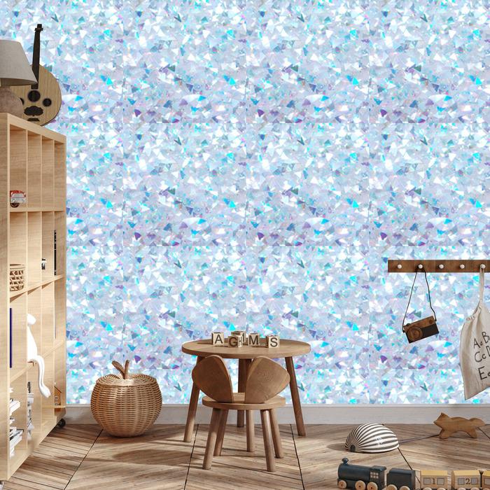 Iridescent glitter azure and celadon wallpaper for living room and bedroom 50x1000