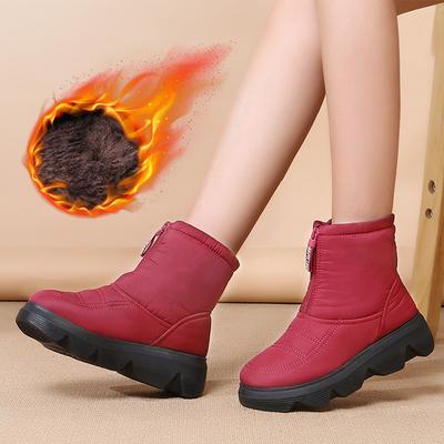 Зимняя обувь 2025 Женские сноубутсы с увеличением высоты на 5 см Водонепроницаемые для холодной зимы Женские ботильоны Нескользящие Женские хлопковые туфли Черные Красные Большой размер 41