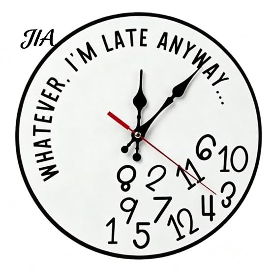 Non Ticking Clock Humorous Retirement Round Wall Clock, Who Gives A Shit I'm Retired, Lightweight Wooden Silent for Home Office Living Room