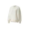 Embroidered Logo Sport Crew Neck Sweatshirt Women Tops Cotton-Linen 535327-99