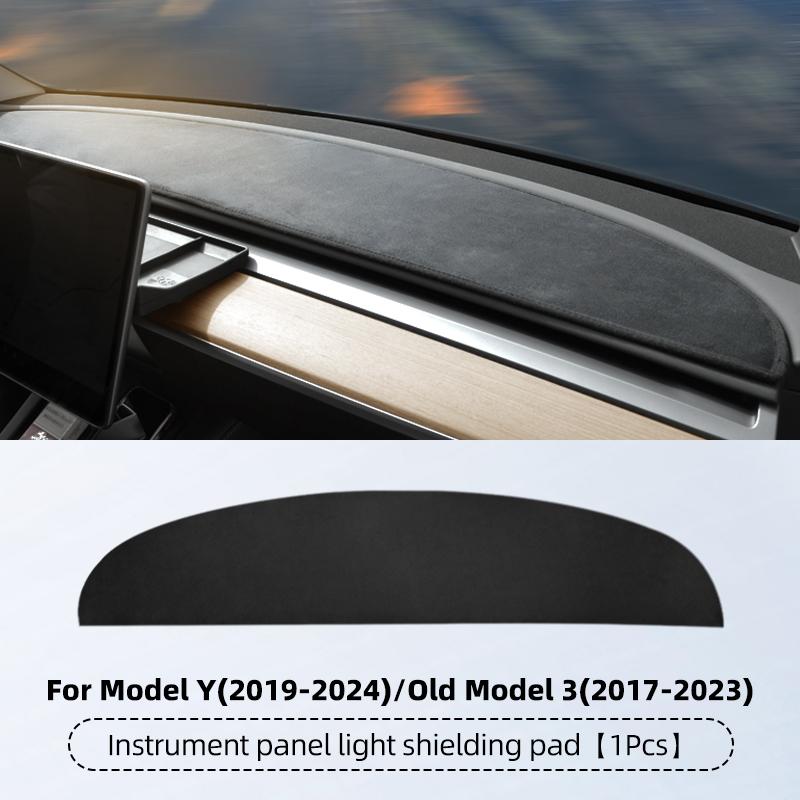 For Tesla Model Y Juniper Suede Leather Dashmat Model 3 Highland Car Dashboard Cover Pad Dash Mat SunShade Carpet Accessories
