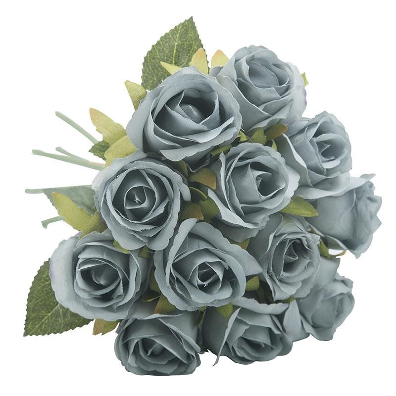 Rose Artificial 12head Bouquet Silk Flowers Wedding Party Home Decoration