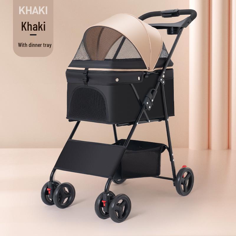 Lightweight Foldable Pet Stroller for Small & Medium Dogs and Cats - Detachable for Outdoor Walks