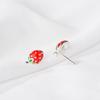 925 Sterling Silver Piercing Strawberry Cut Stud Earrings For Women Girls Wedding Party Gift Pendientes