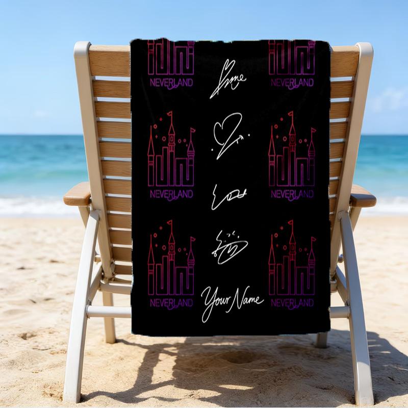 Custom Name Beach Towel Kpop idle Beach Towel, Soft Microfiber, Gift for Her/Him, Birthday, for Pool, Beach, Travel, Fan gifts