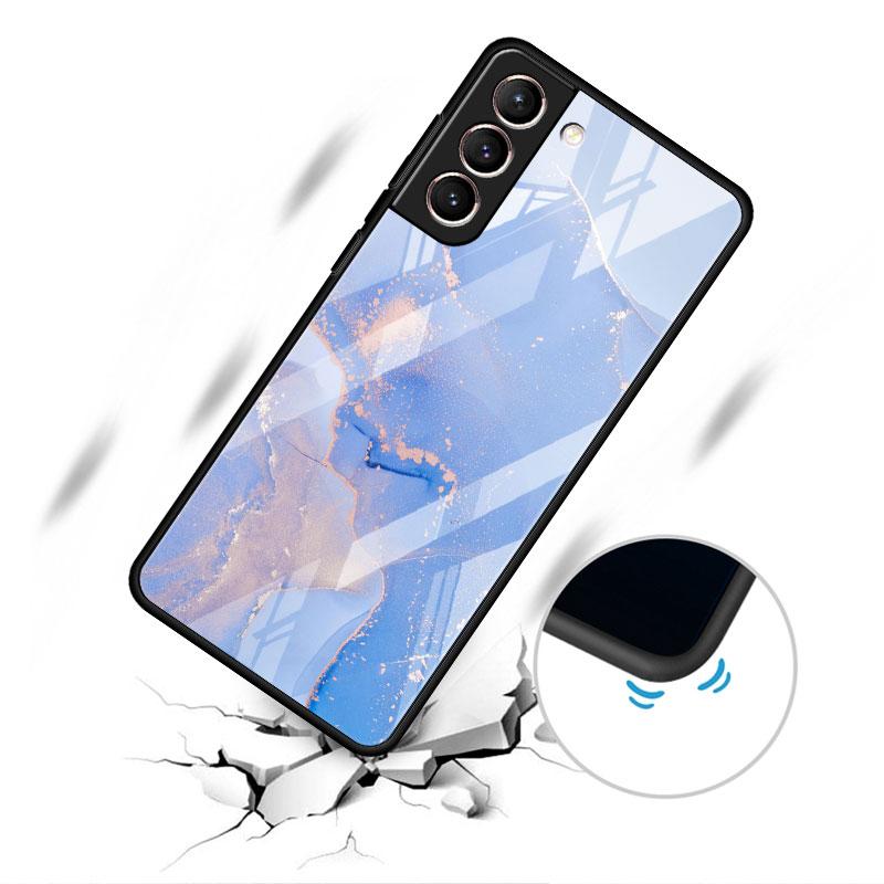 Мраморный узор 3 стеклянный чехол для Samsung Galaxy S22 S20 FE S21 Plus чехол для телефона S10 5G S9 Note 20 Ultra 10 Lite Shell
