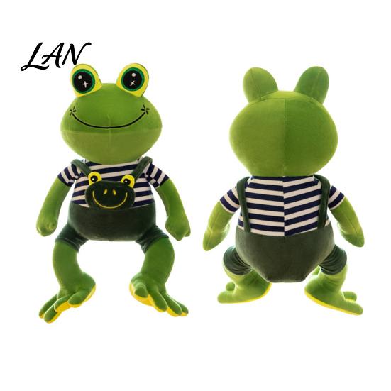 Frog Plush Toy Prince Princess Toy, Cute Stuffed Animal with Striped Shirt/Skirt, Doll Soft Pillow for Bedroom, Birthday Gift Kids Lovers Sparkly Eye