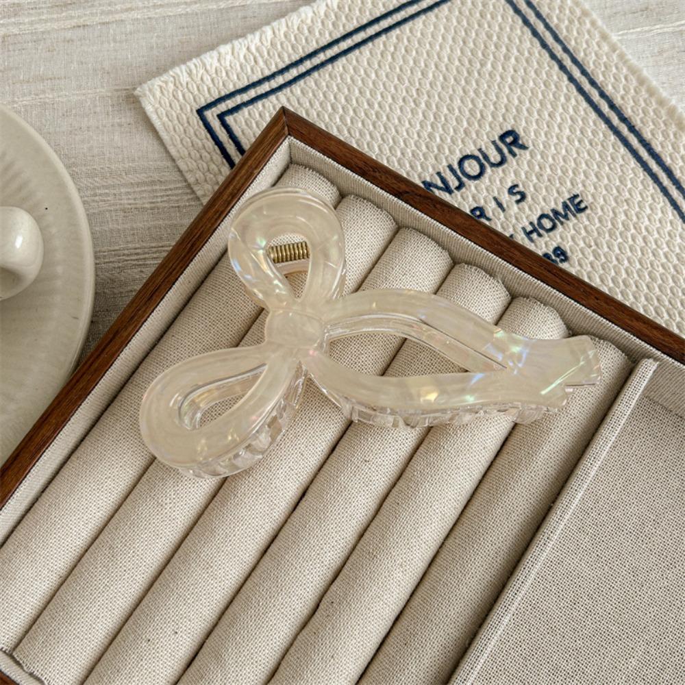 Colorful Acetate Grab Clip Korean Style Large Shark Clip Elegant Bow Hair Claw  Ladies