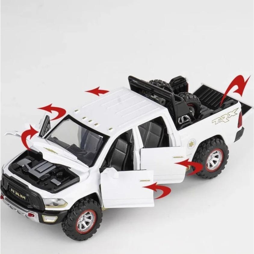1/32 Scale Dodge Ram Pickup Truck Alloy Off Road Car Diecast Model Sound Light Toy Home Decoration Ornaments Children Birthday Present