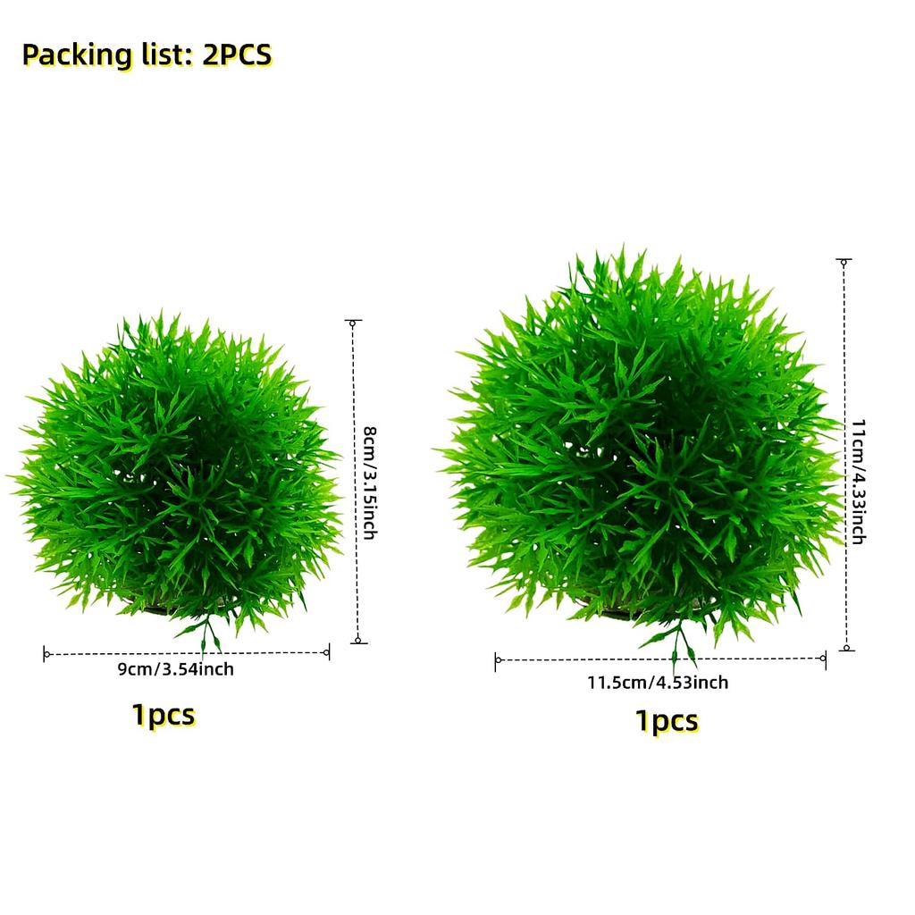 Набор искусственных растений 2/8 шт. - Прочный ПЭ материал, Растения для аквариума, Идеально подходят для домашних и офисных аквариумов