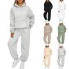 Women's Leisure Suit Long Sleeved Loose Hoodie Sweatshirts and Trouser Autumn Female Fashion Two Piece Set