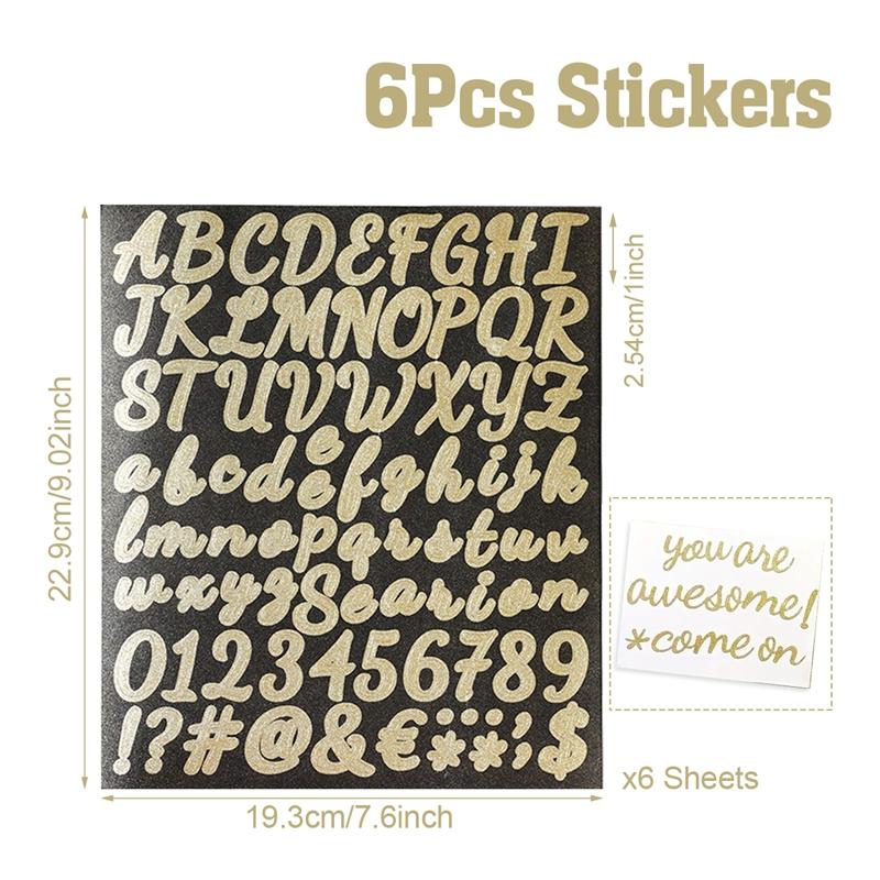6 шт., золотые серебристые наклейки-планировщики с 26 буквами алфавита AZ, водонепроницаемые, креативные, золотые, декоративные наклейки, этикетки, сделай сам, наклейка на кружку