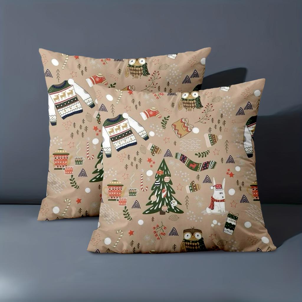 1 Pieces Christmas Pattern Decorative Throw Pillow Cushions Polyester pillowcase, sofa decorative cushion cov Headboard Pillow