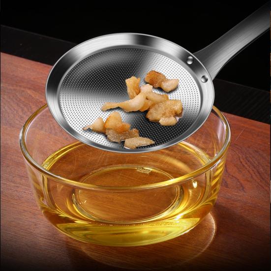 Сетчатый фильтр из нержавеющей стали с длинной ручкой, мелкая сетка, пена для жира, масляный фильтр, ложка, металлическое сито, дуршлаг, скиммер, кухонные принадлежности