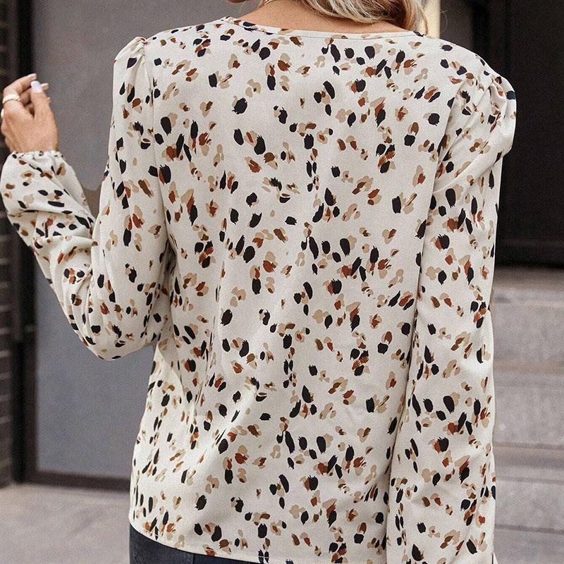 Женская рубашка-топ с рукавами-фонариками и принтом All Match, весна-лето