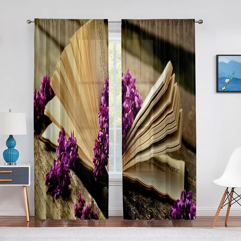 Весенняя розовая прозрачная вуаль с цветочным принтом, занавеска для гостиной, тюлевая занавеска с 3D принтом для спальни, кухни, оконные шторы, жалюзи