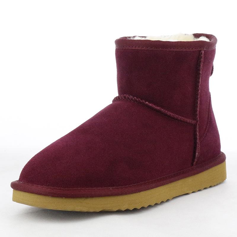 Австралийские классические женские ботильоны, толстые плюшевые теплые зимние ботинки, женские зимние ботинки из натуральной кожи, женская обувь из коровьей замши