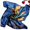 2015 Square Polyester Silk Scarf New Sunflower Pattern 90*90cm Ladies' Satin Sqaure Scarves Printed New Style Women Headscarf