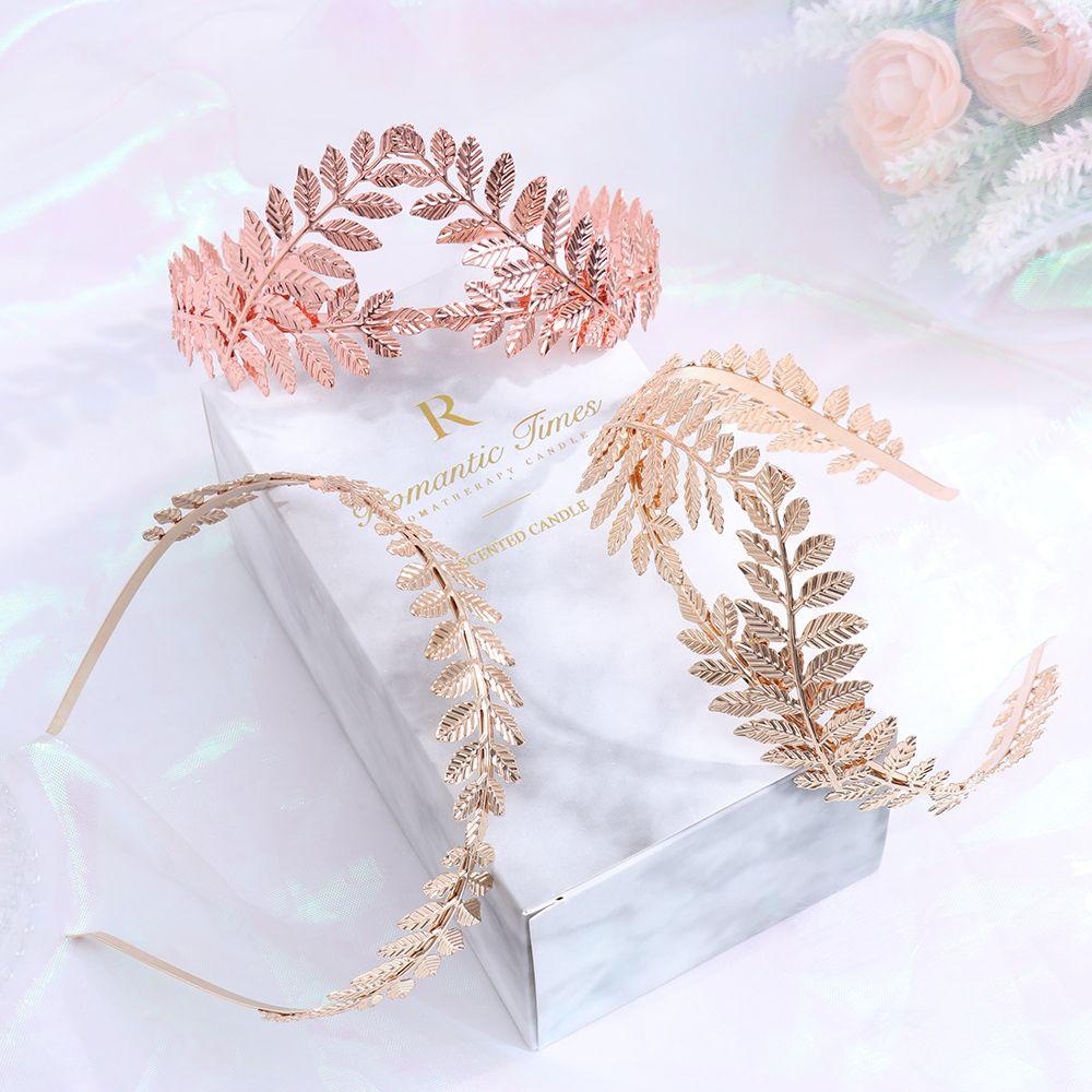 Combs Headwear Jewelry Leaves Hair Hoop Bride Headbands Gold Leaves Wreath Wedding Hair Crown